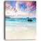 Designart - Exotic Seashore Sunset Over Blue Sea - Extra Large Seascape Art Canvas